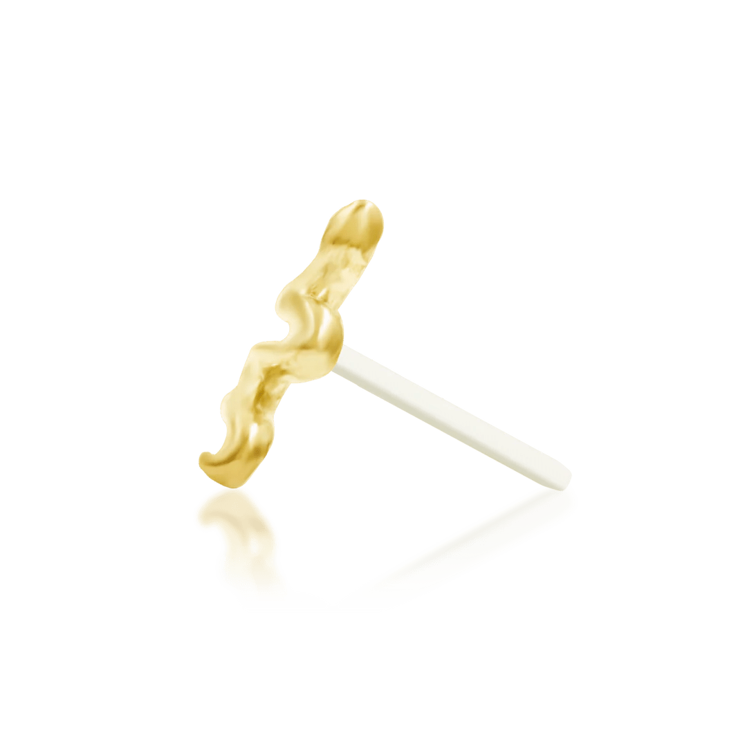 Noodle – Mini Serpent Curve – 14K Gold Threadless End - piercing - zone.com