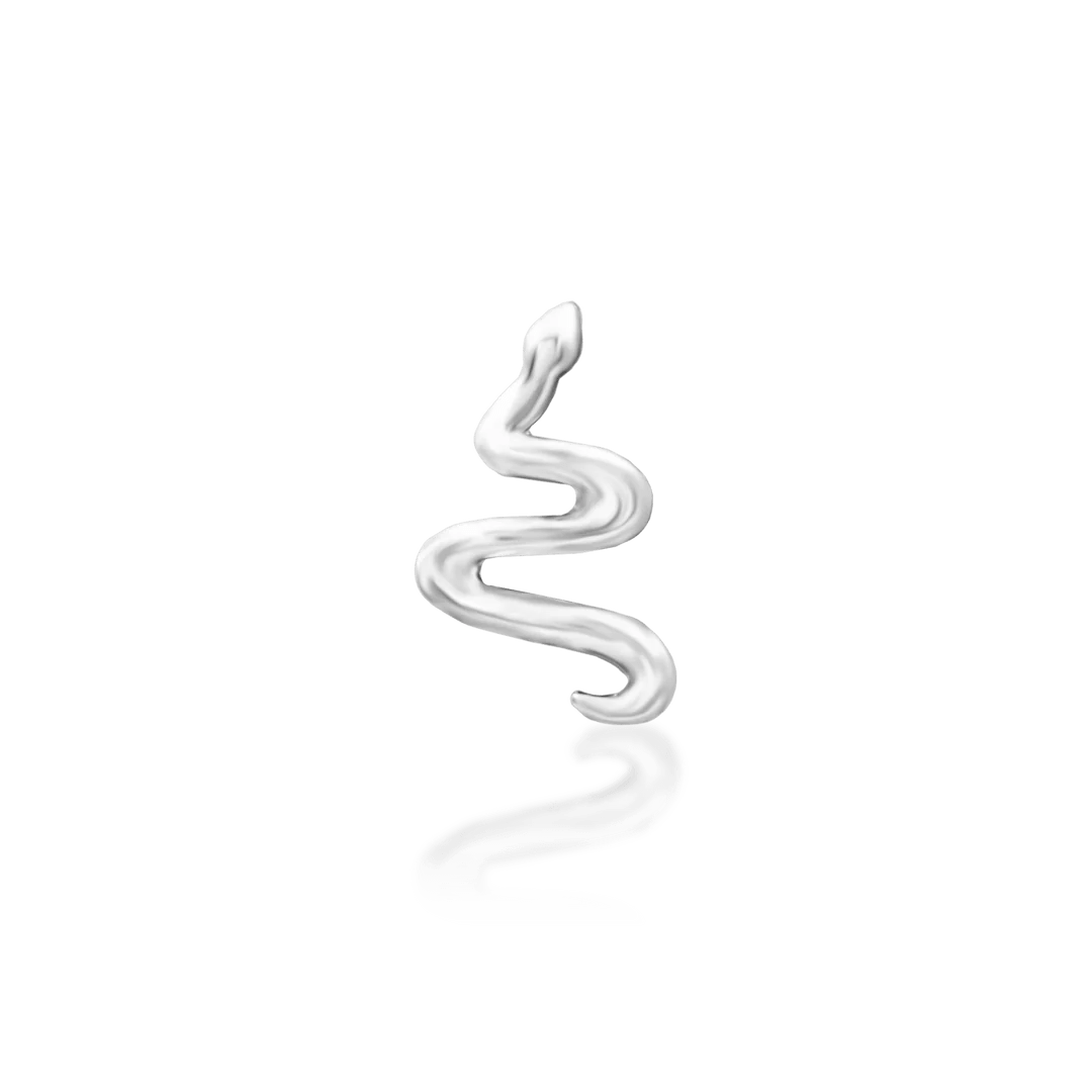 Noodle – Mini Serpent Curve – 14K Gold Threadless End - piercing - zone.com