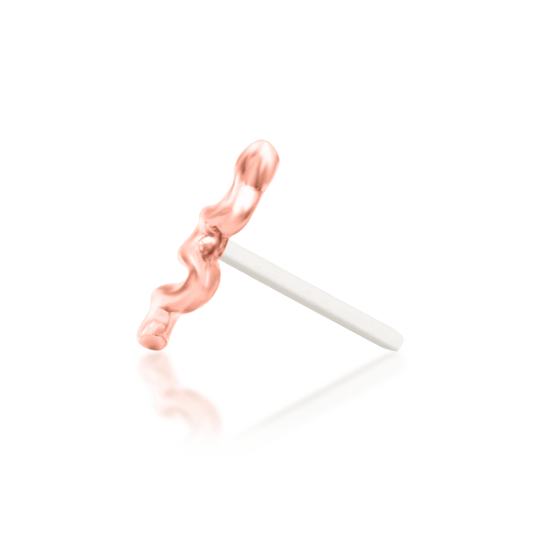 Noodle – Mini Serpent Curve – 14K Gold Threadless End - piercing - zone.com