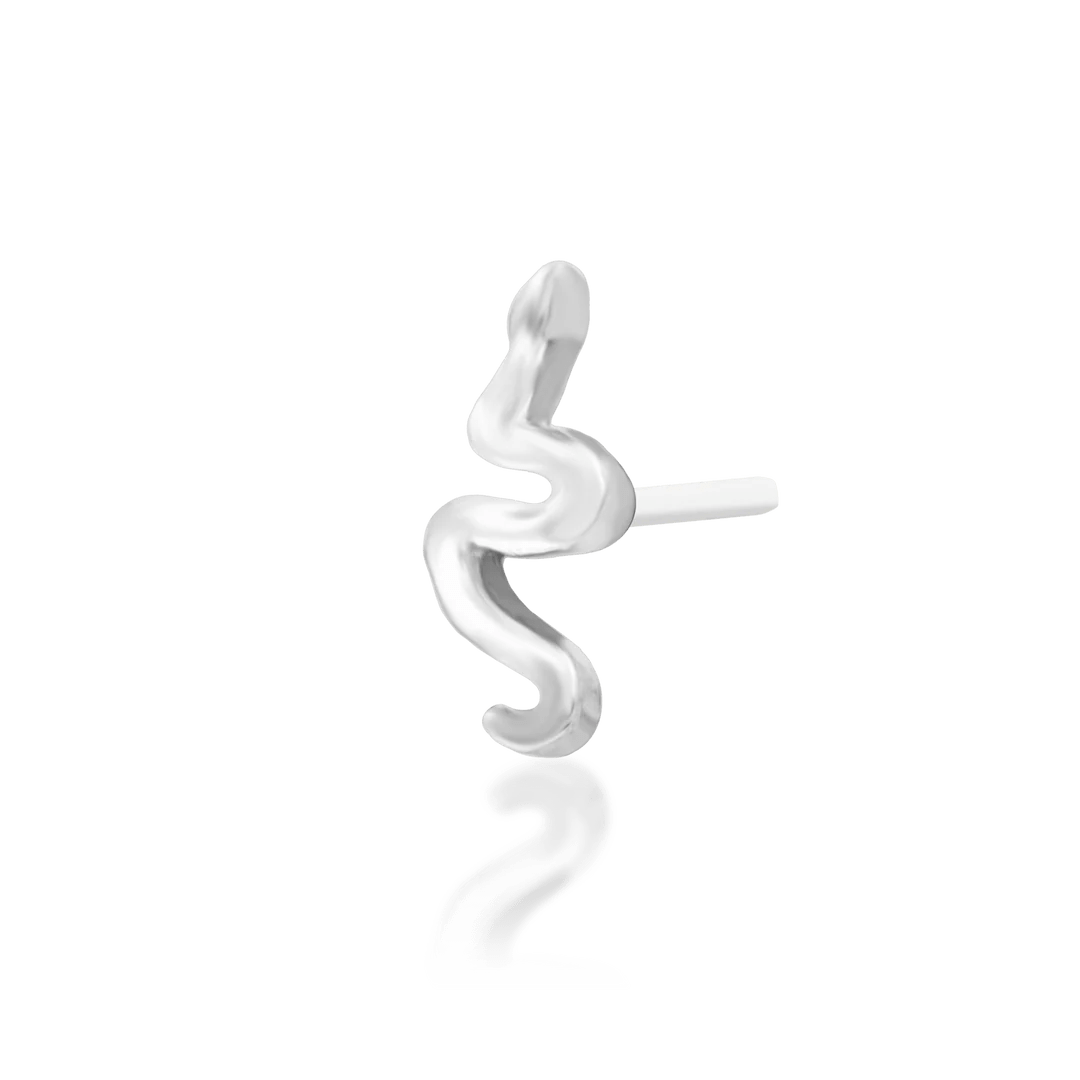 Noodle – Mini Serpent Curve – 14K Gold Threadless End - piercing - zone.com