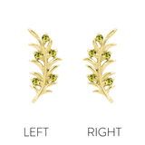 Olive Branch – Peridot CZ Curve – 14K Gold Threadless End - piercing - zone.com