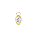 Ornament Pear Prong – 14K & 18K Gold Gemstone Charm - piercing - zone.com
