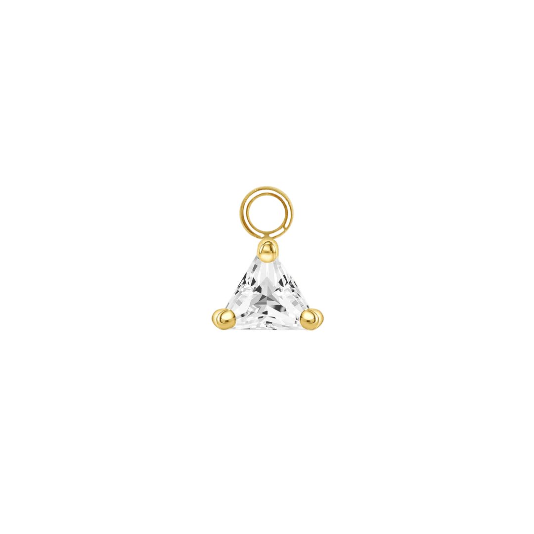 Ornament Triangle Prong – 14K & 18K Gold Gemstone Charm - piercing - zone.com