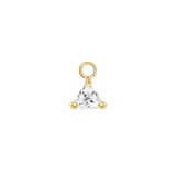 Ornament Triangle Prong – 14K & 18K Gold Gemstone Charm - piercing - zone.com