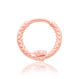 Ouroboros – Coiled Serpent – 14K Gold Seamless Ring - piercing - zone.com