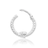 Ouroboros – Coiled Serpent – 14K Gold Seamless Ring - piercing - zone.com