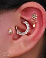 Pan Chang – Eternal Knot – 14K Gold Threadless End - piercing - zone.com