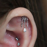 Pan Chang – Eternal Knot – 14K Gold Threadless End - piercing - zone.com