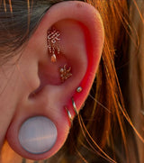 Pan Chang – Eternal Knot – 14K Gold Threadless End - piercing - zone.com