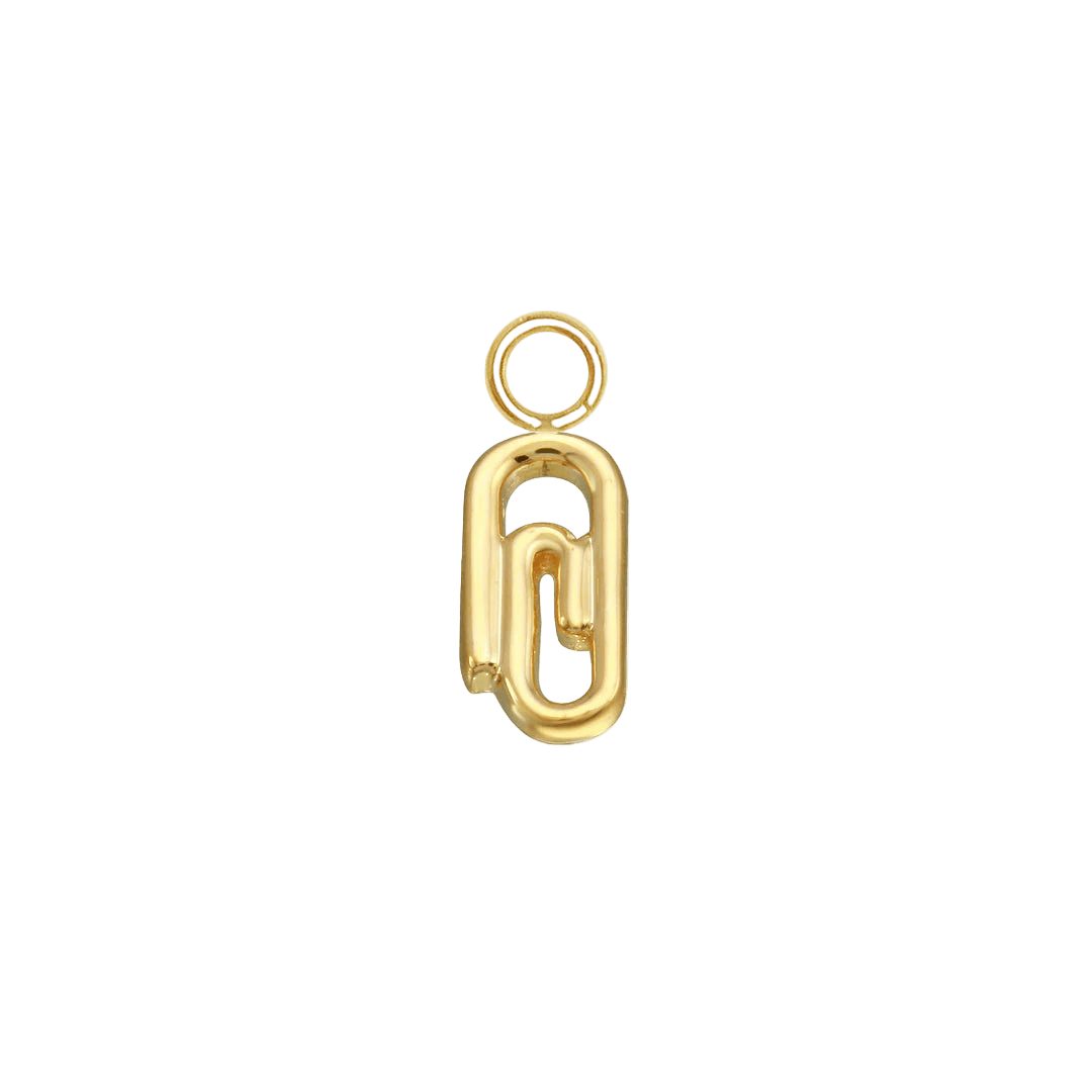 Paperclip – 14K & 18K Gold Charm - piercing - zone.com