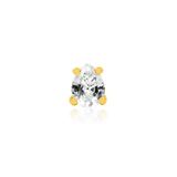 Pear - Cut – 14K Gold CZ Teardrop Threadless End - piercing - zone.com
