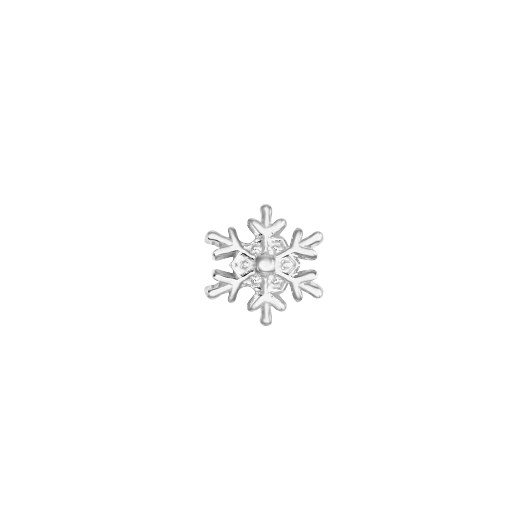 Petite Snowflake – 14K Gold Threadless & Threaded End - piercing - zone.com