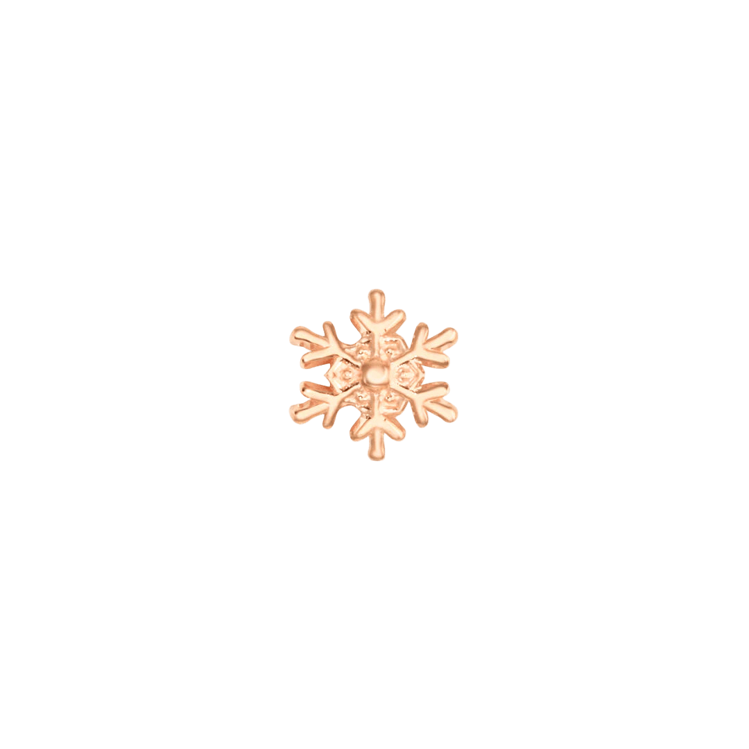Petite Snowflake – 14K Gold Threadless & Threaded End - piercing - zone.com