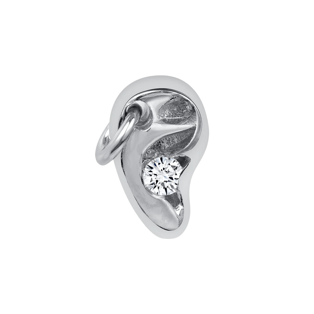 Pierced Ear with Gem – 14K/18K Gold Threadless End - piercing - zone.com