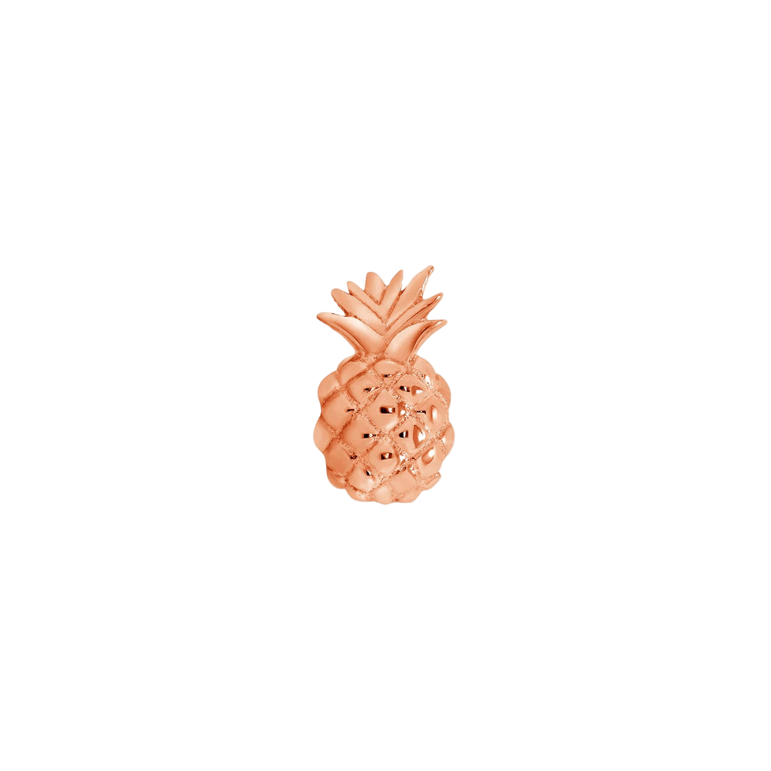 Pineapple – 14K Gold Threadless & Threaded End - piercing - zone.com