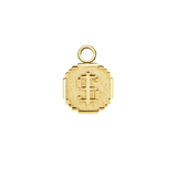 Pixel Coin – 14K & 18K Gold Charm - piercing - zone.com