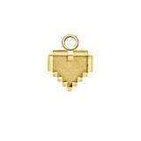 Pixel Heart – 14K & 18K Gold Charm - piercing - zone.com