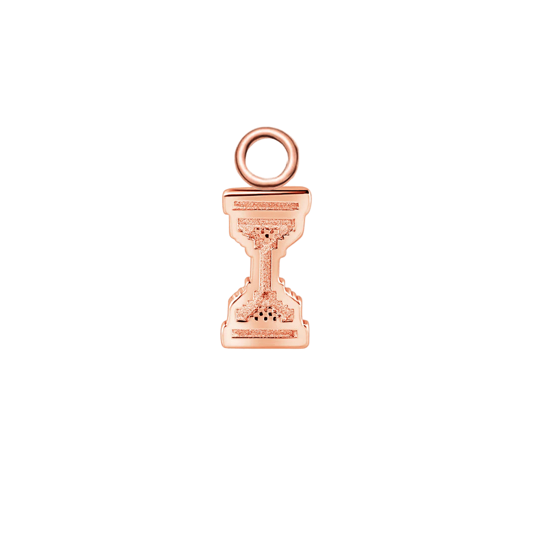 Pixel Hourglass – 14K & 18K Gold Charm - piercing - zone.com