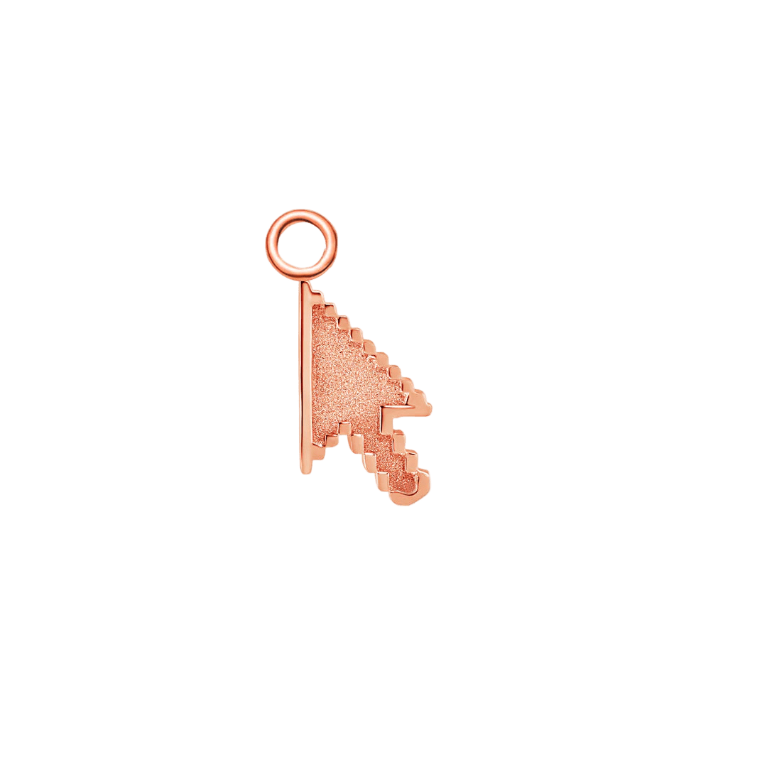 Pixel Mouse Cursor – 14K & 18K Gold Charm - piercing - zone.com