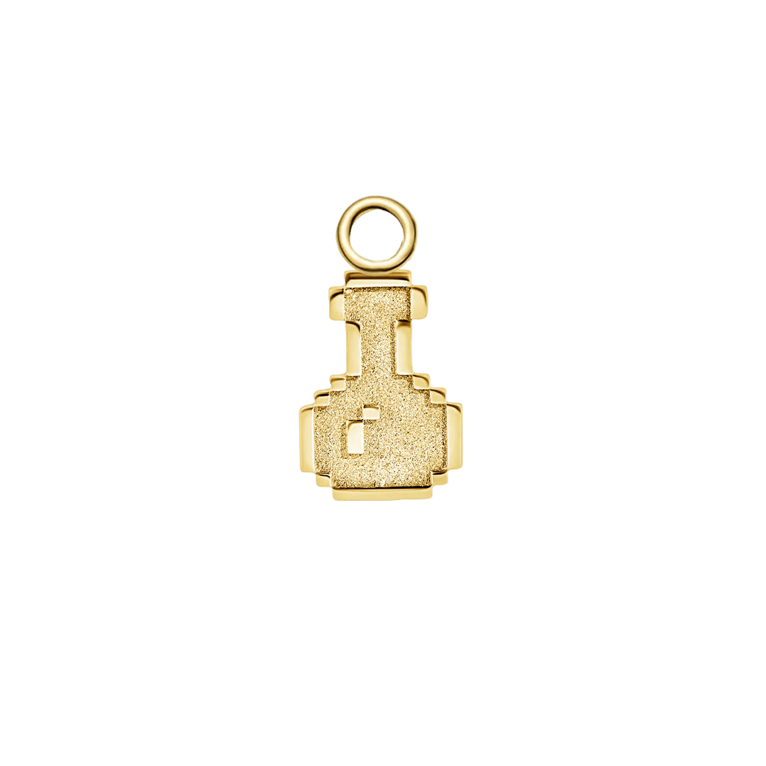 Pixel Potion – 14K & 18K Gold Charm - piercing - zone.com