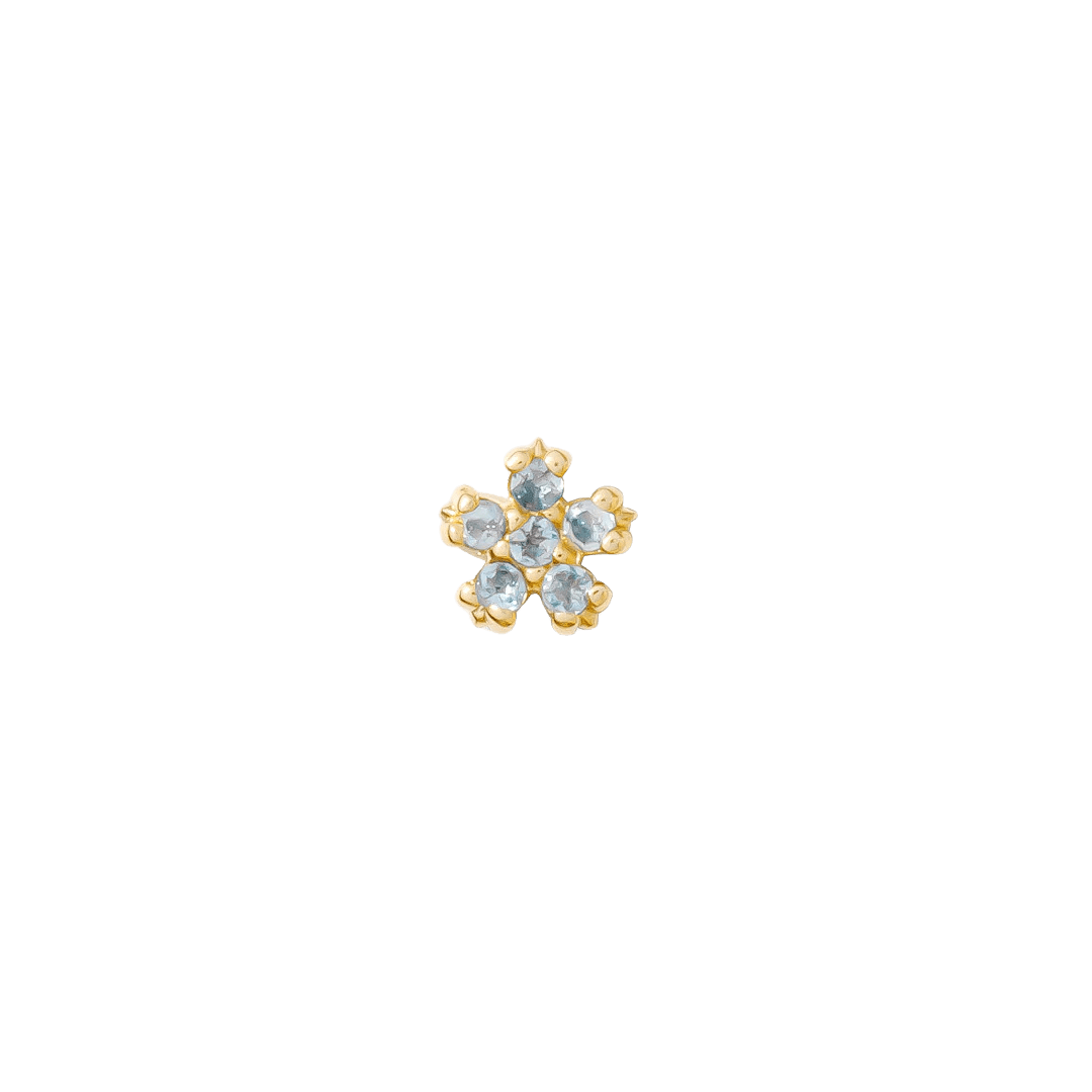 Pixie – 14K Gold Floral Birthstone Threadless End - piercing - zone.com