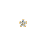 Pixie – 14K Gold Floral Birthstone Threadless End - piercing - zone.com