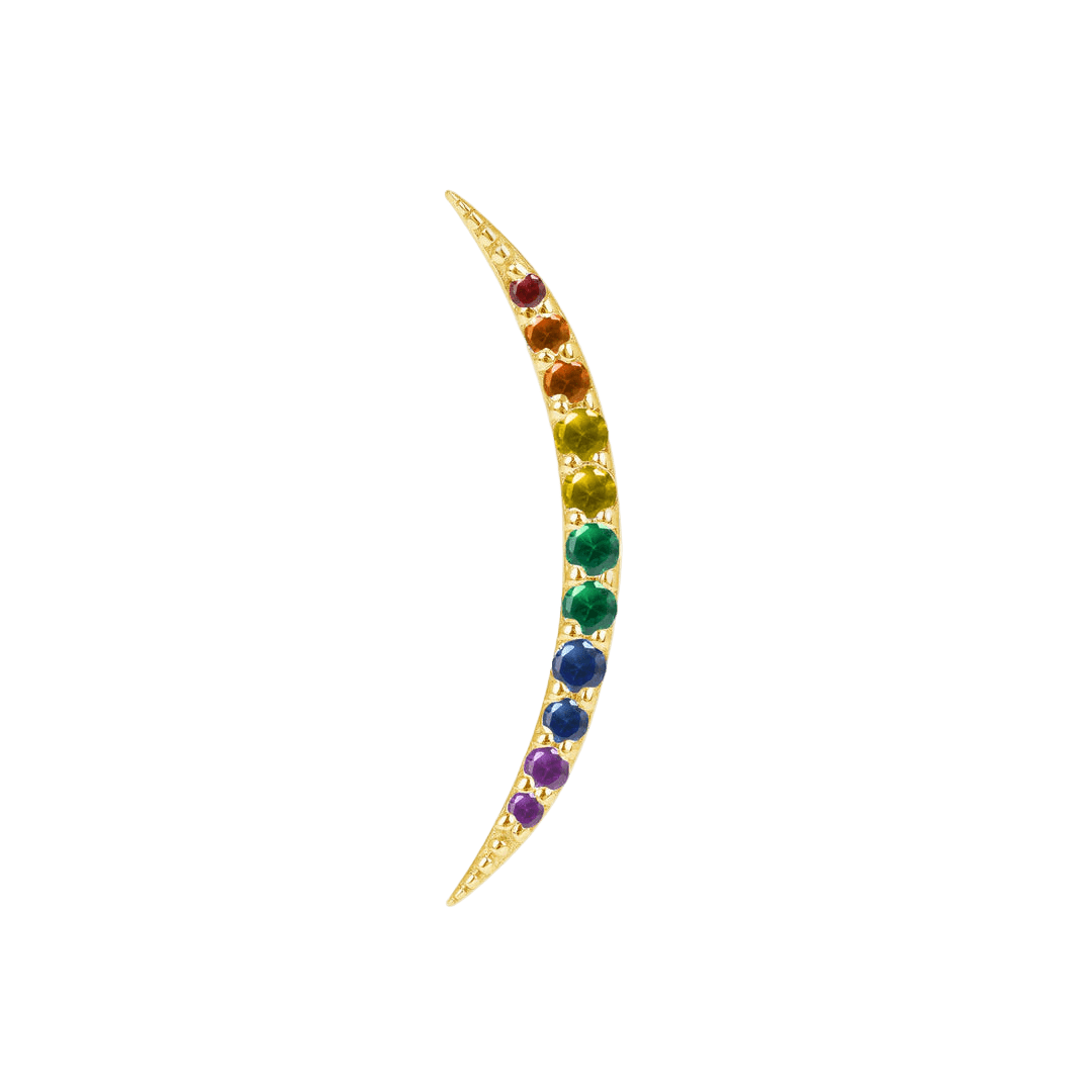Pride Luna – 14K/18K Gold Crescent Threadless End - piercing - zone.com