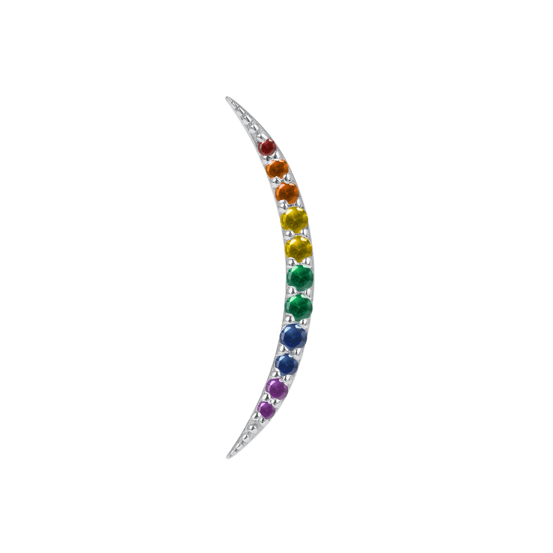 Pride Luna – 14K/18K Gold Crescent Threadless End - piercing - zone.com