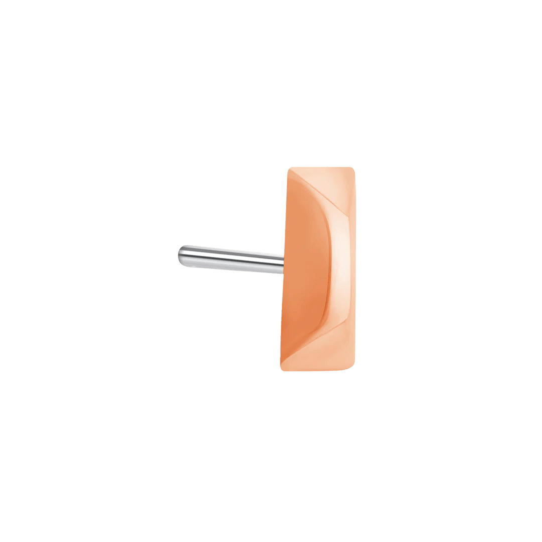 Pyramid Bar – 14K Gold Geometric Threadless End - piercing - zone.com