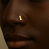 Pyramid Bar – 14K Gold Geometric Threadless End - piercing - zone.com