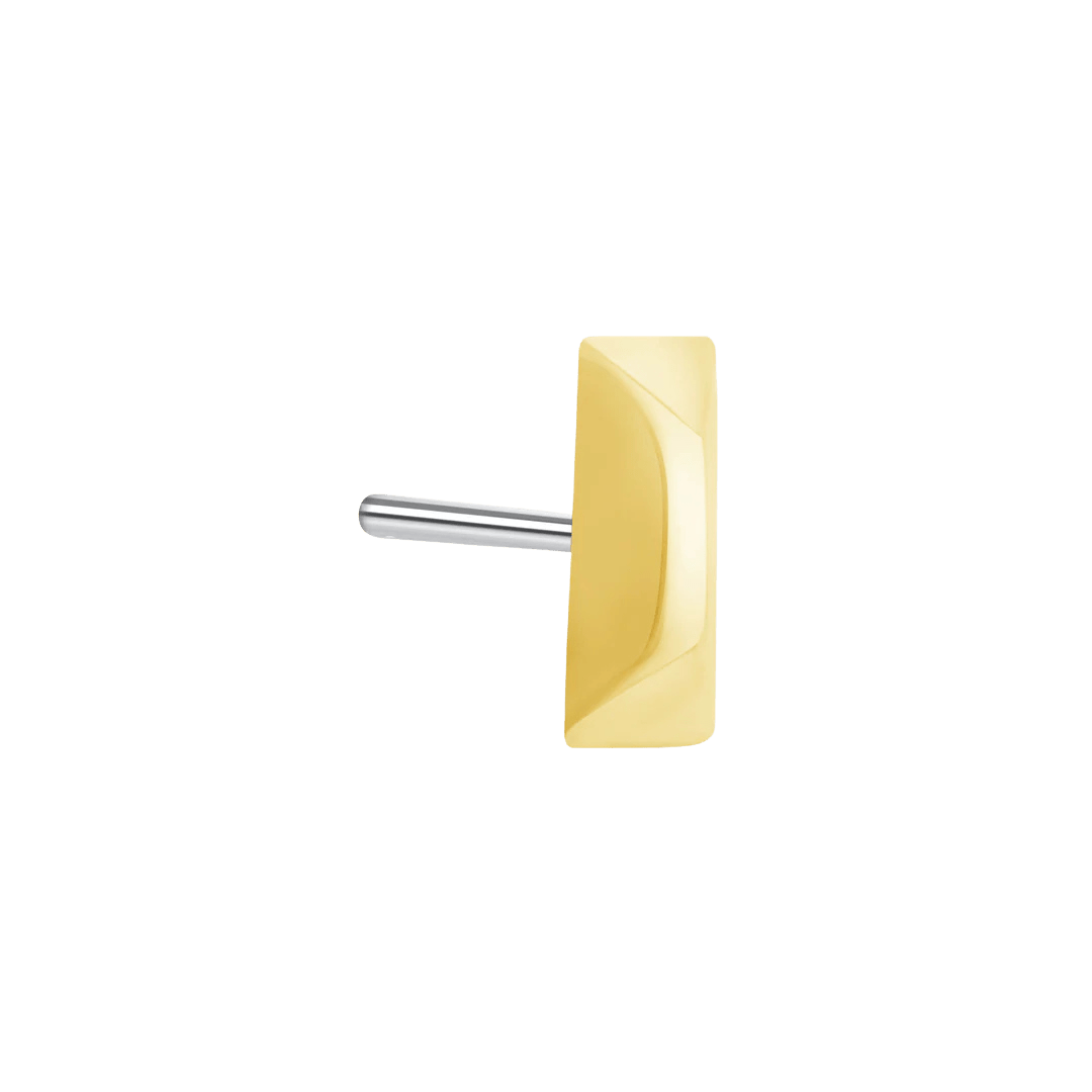 Pyramid Bar – 14K Gold Geometric Threadless End - piercing - zone.com