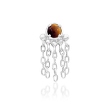 Rajah – Tiger Eye Regal Vertical – 14K Gold Threadless End - piercing - zone.com
