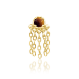 Rajah – Tiger Eye Regal Vertical – 14K Gold Threadless End - piercing - zone.com