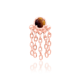 Rajah – Tiger Eye Regal Vertical – 14K Gold Threadless End - piercing - zone.com