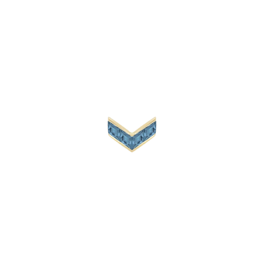 Rave – London Blue Topaz – 14K Gold Threadless End - piercing - zone.com