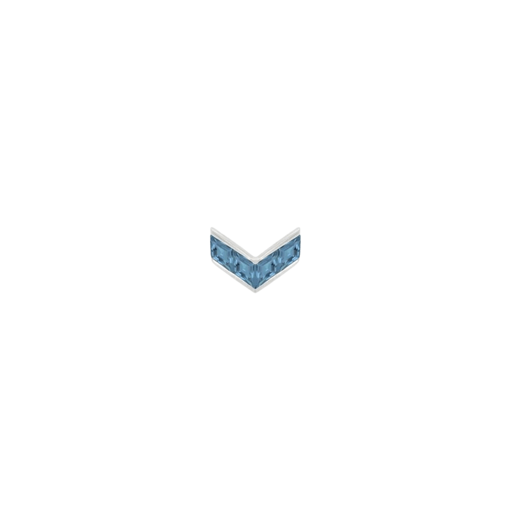 Rave – London Blue Topaz – 14K Gold Threadless End - piercing - zone.com