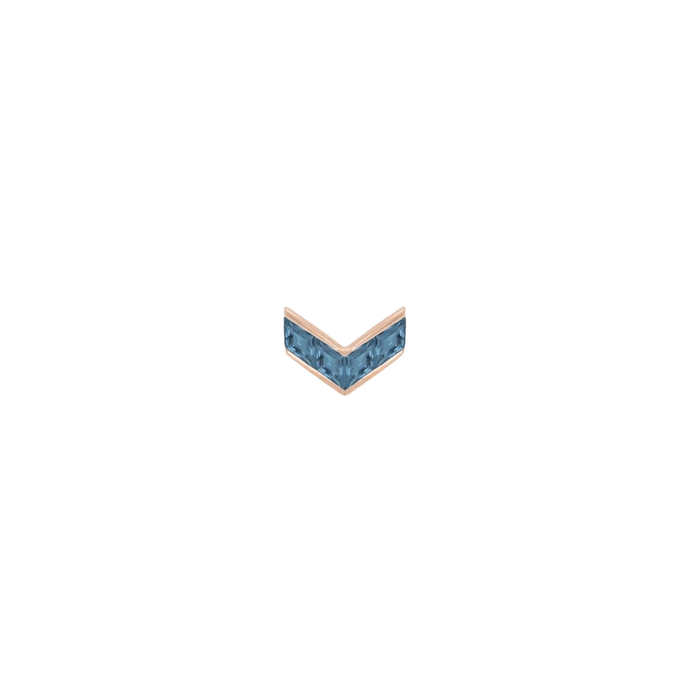 Rave – London Blue Topaz – 14K Gold Threadless End - piercing - zone.com