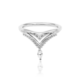 Reina – CZ Crown Fan – 14K Gold Threadless End - piercing - zone.com
