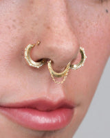 Republique – Draped Chain – 14K Gold Clicker Ring - piercing - zone.com