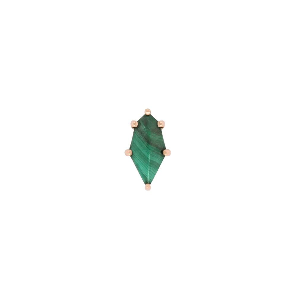 Reputation – Malachite – 14K Gold Threadless End - piercing - zone.com