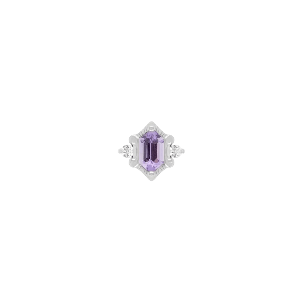 Reyna – Amethyst – 14K Gold Threadless End - piercing - zone.com