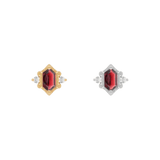 Reyna – Garnet – 14K Gold Threadless End - piercing - zone.com