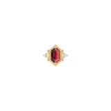 Reyna – Garnet – 14K Gold Threadless End - piercing - zone.com