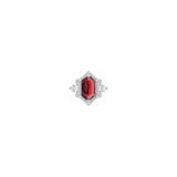 Reyna – Garnet – 14K Gold Threadless End - piercing - zone.com