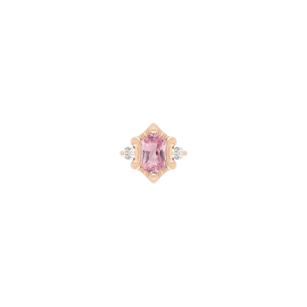 Reyna – Pink Tourmaline – 14K Gold Threadless End - piercing - zone.com
