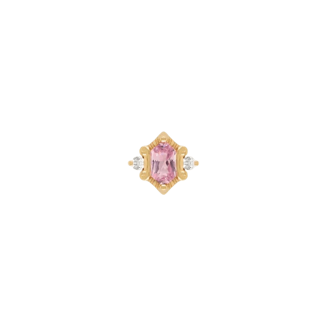 Reyna – Pink Tourmaline – 14K Gold Threadless End - piercing - zone.com