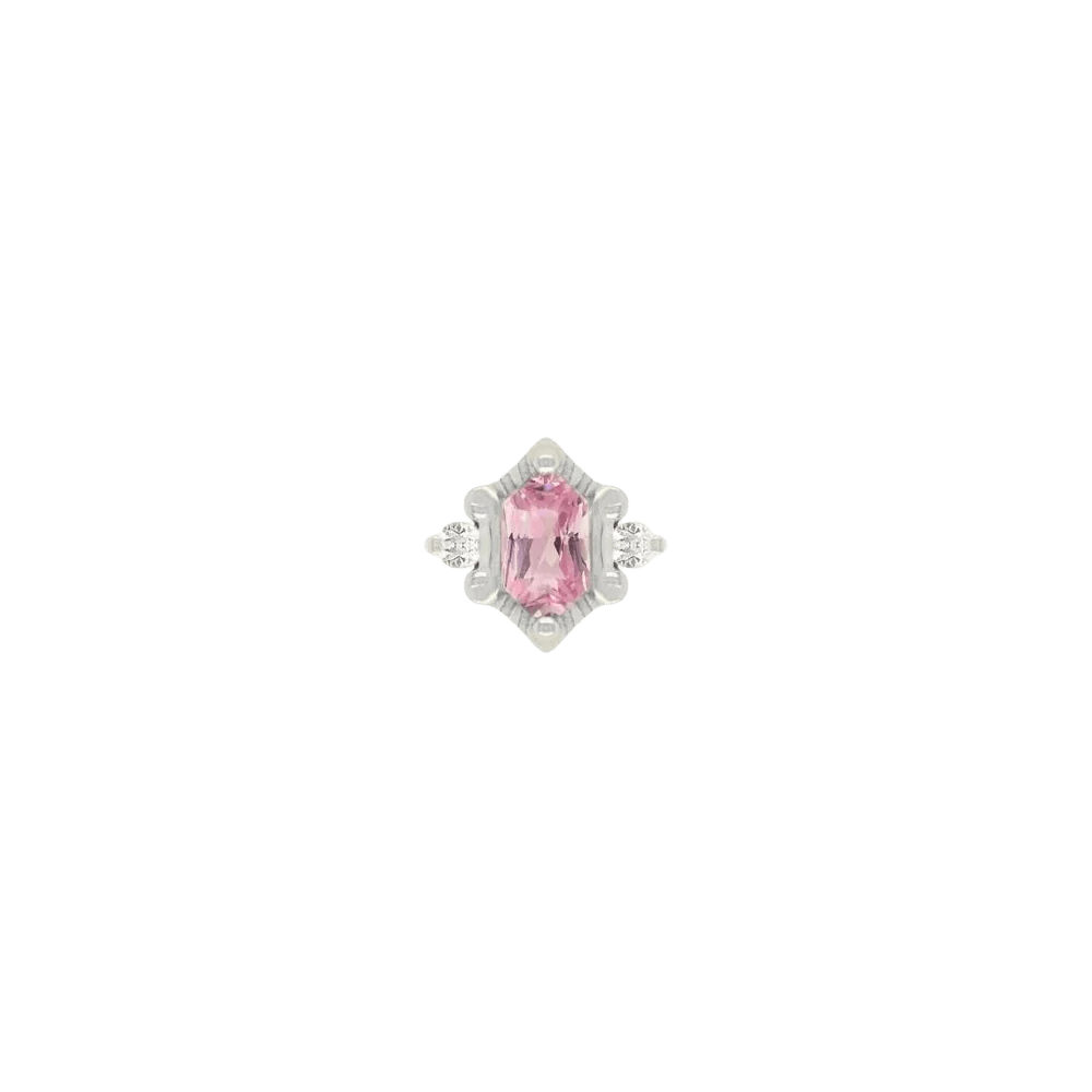 Reyna – Pink Tourmaline – 14K Gold Threadless End - piercing - zone.com