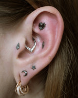 Crescent Moon Design with Swarovski CZ – Close-Up Detail