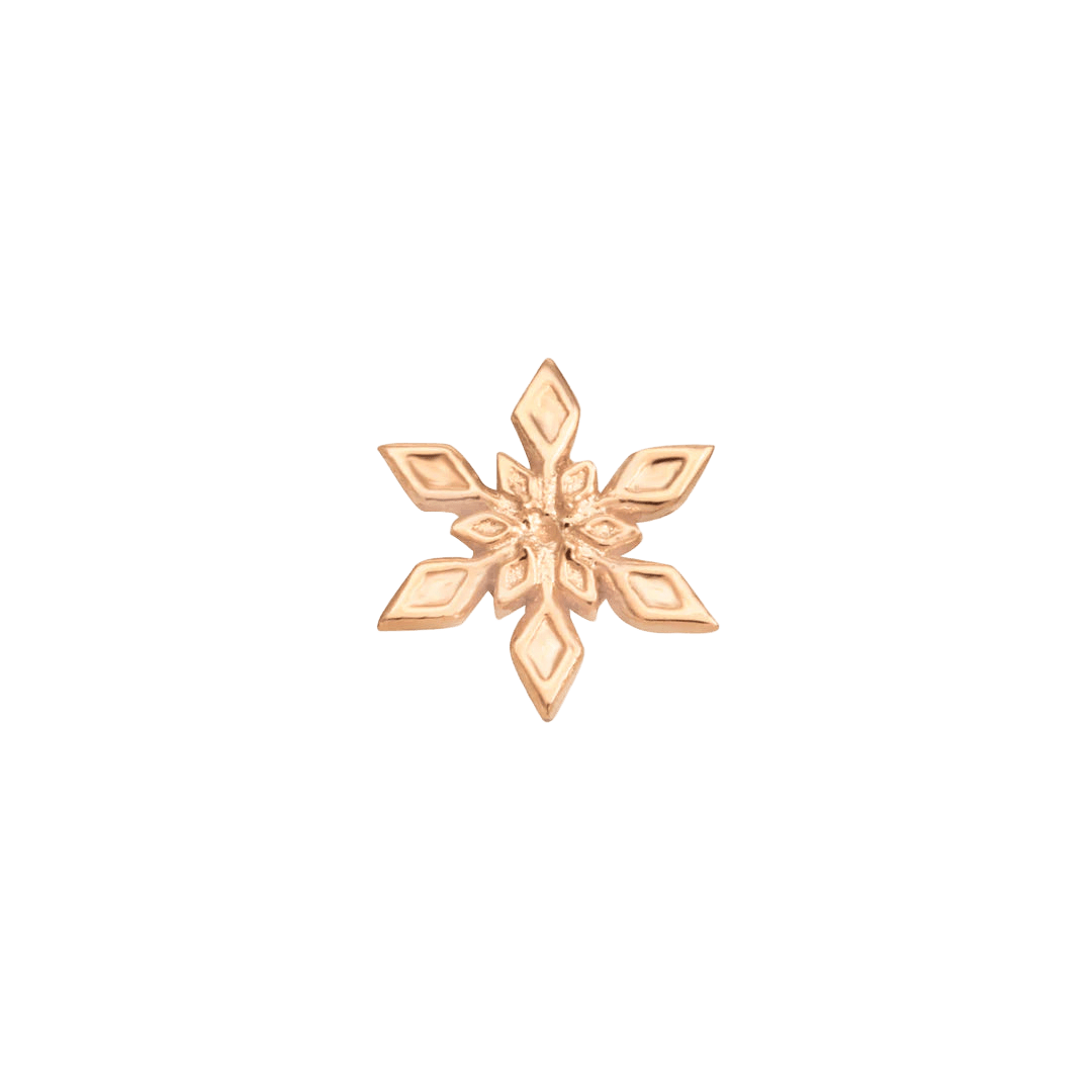 Rime Snowflake – 14K Gold Threadless & Threaded End - piercing - zone.com