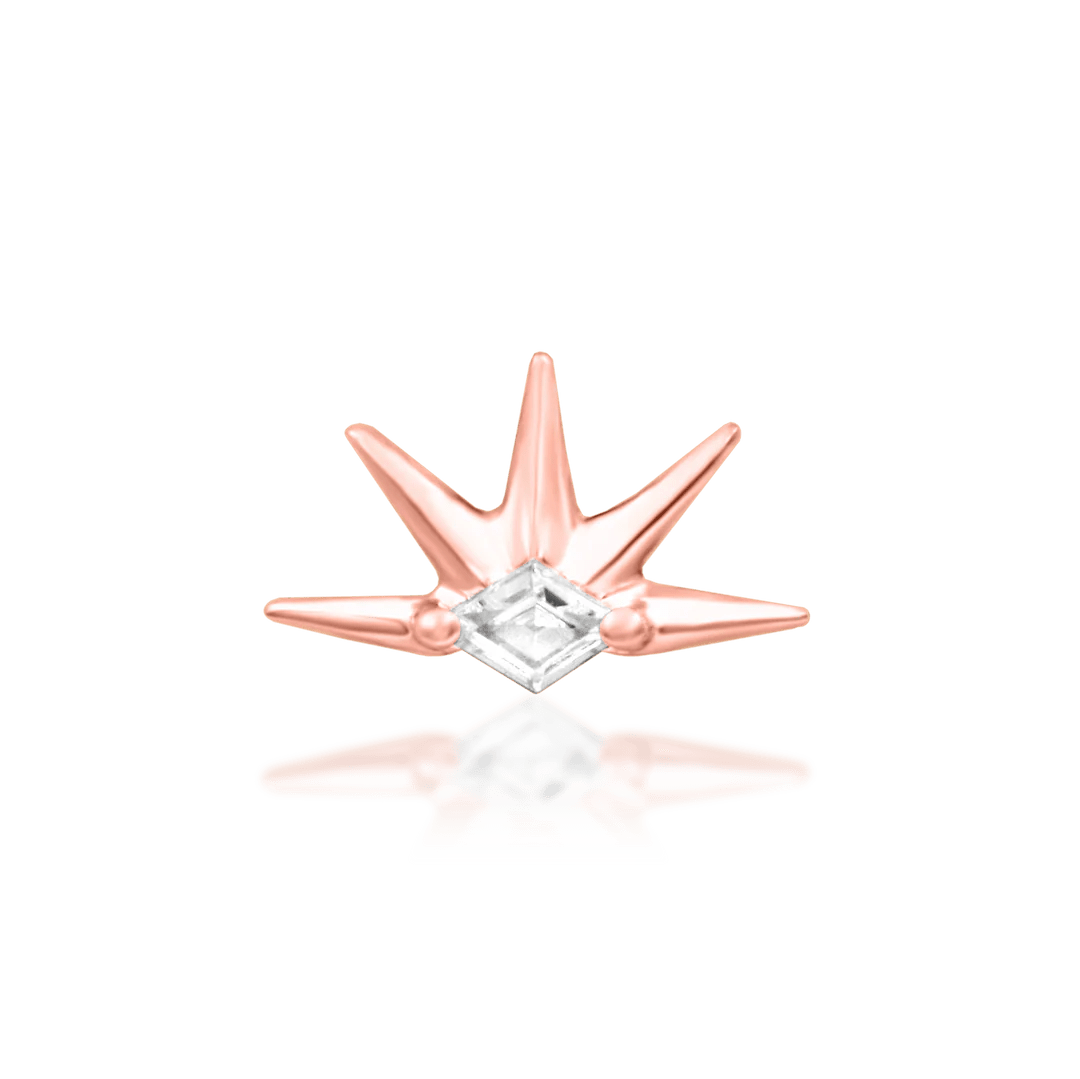 Risen – 14K Gold White CZ Threadless End - piercing - zone.com